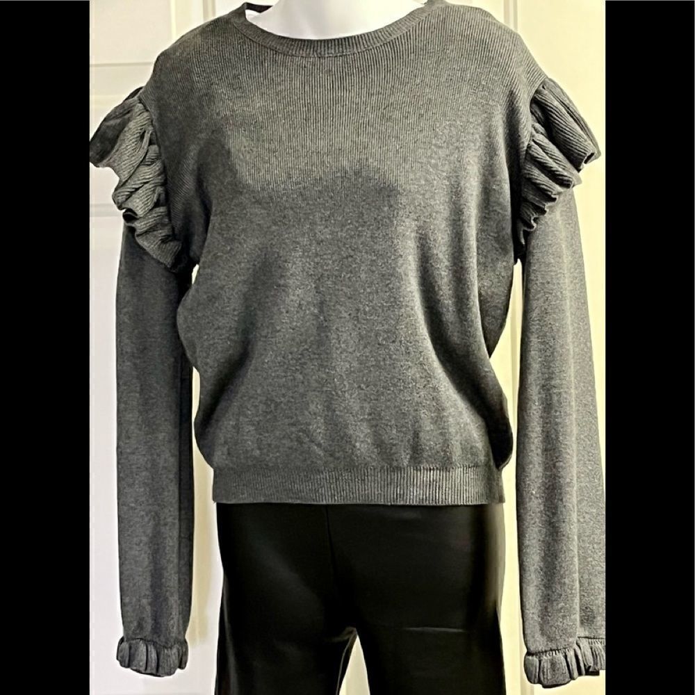 Dance & Marvel Ruffle Sweater- Medium